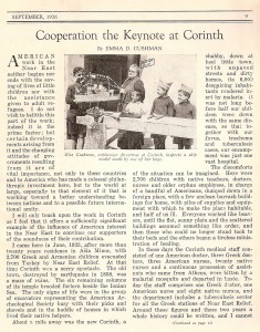 Americans who worked at the Near East participated in saving lives of many Armenians. Cushman views the boat that was created by one of the students in the orphanage. The article talks about her experience while being part of a team that supports and helps the Armenian.