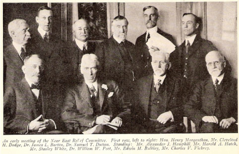 Portrait of the Committee Board of Trustees, 1916, upon Ambassador Morgenthau's return from Constantinople