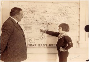 Jackie Coogan discusses his campaign with William A. Biby, Near East Relief's Kansas director, 1924
