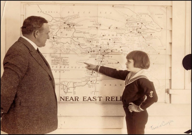 Jackie Coogan and Near East Relief map