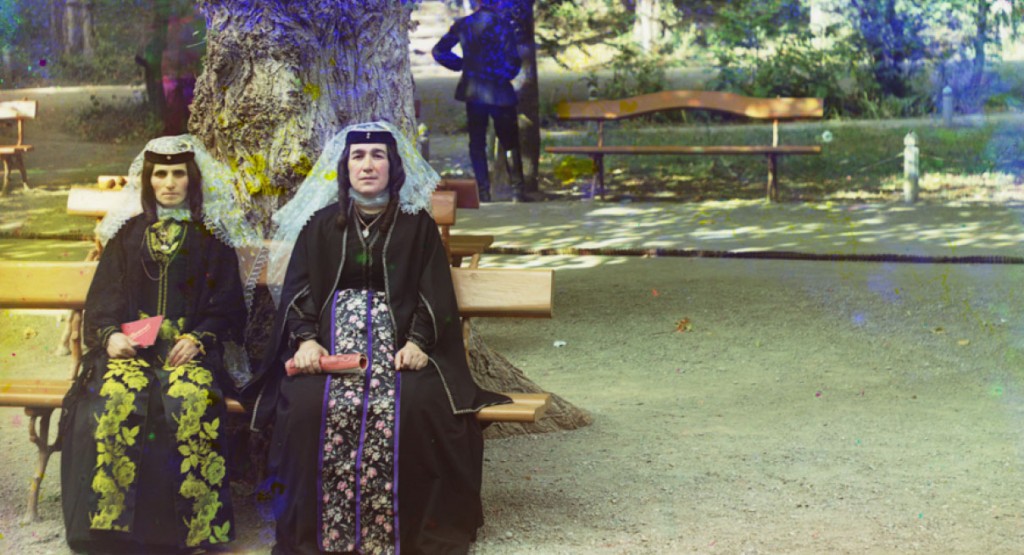 Two Armenian women in holiday attire