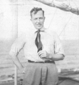 Barclay Acheson on a boat