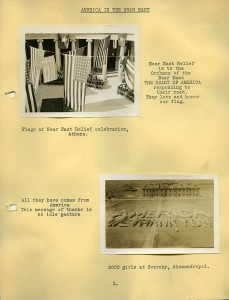 page 1 from Near East Relief booklet featuring orphans in various locations