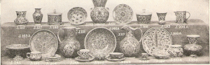 A collection of ceramics that are made by the displaced Armenians and with the help of the Near East Relief.