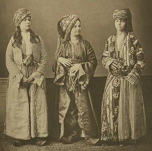 Studio portrait of Muslim, Kurdish, and Armenian traditional clothing
