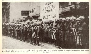 Orphans greet American tourists arriving in Constantinople for the first time since before World War I.