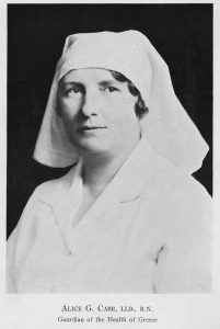 Alice Carr in nursing uniform