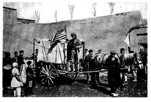 American relief workers used this horse-drawn ambulance during the siege of Urumia in February 1918. The Russian army withdrew from northwest Persia in 1917. This left Urumia vulnerable to attacks from the Ottoman Turkish army. Miraculously, the local Persian population defended the city against invaders until July 1918.