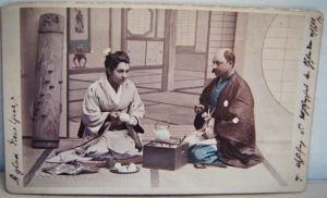 Diana Apcar and her husband in traditional Japanese clothing